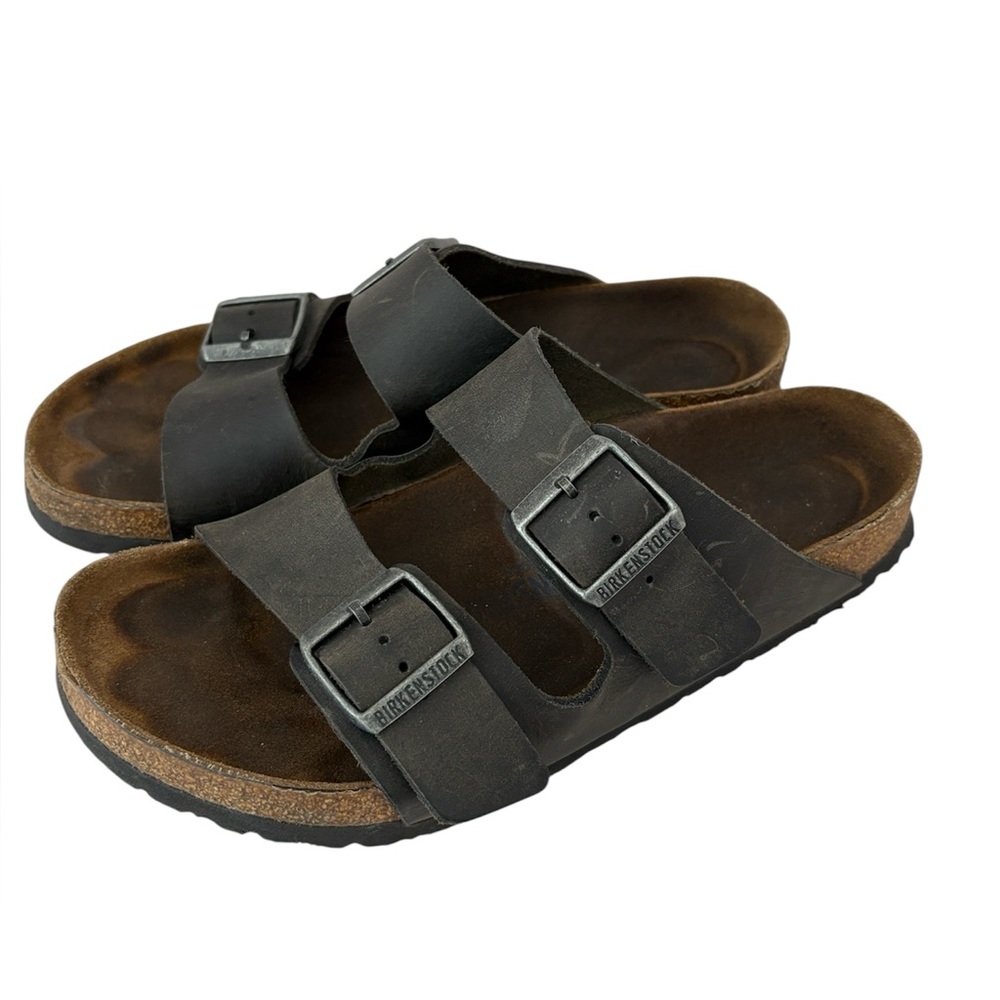 Birkenstock Arizona Black Leather Sandals Comfort Shoe Womens 41 Size 10/10.5 US